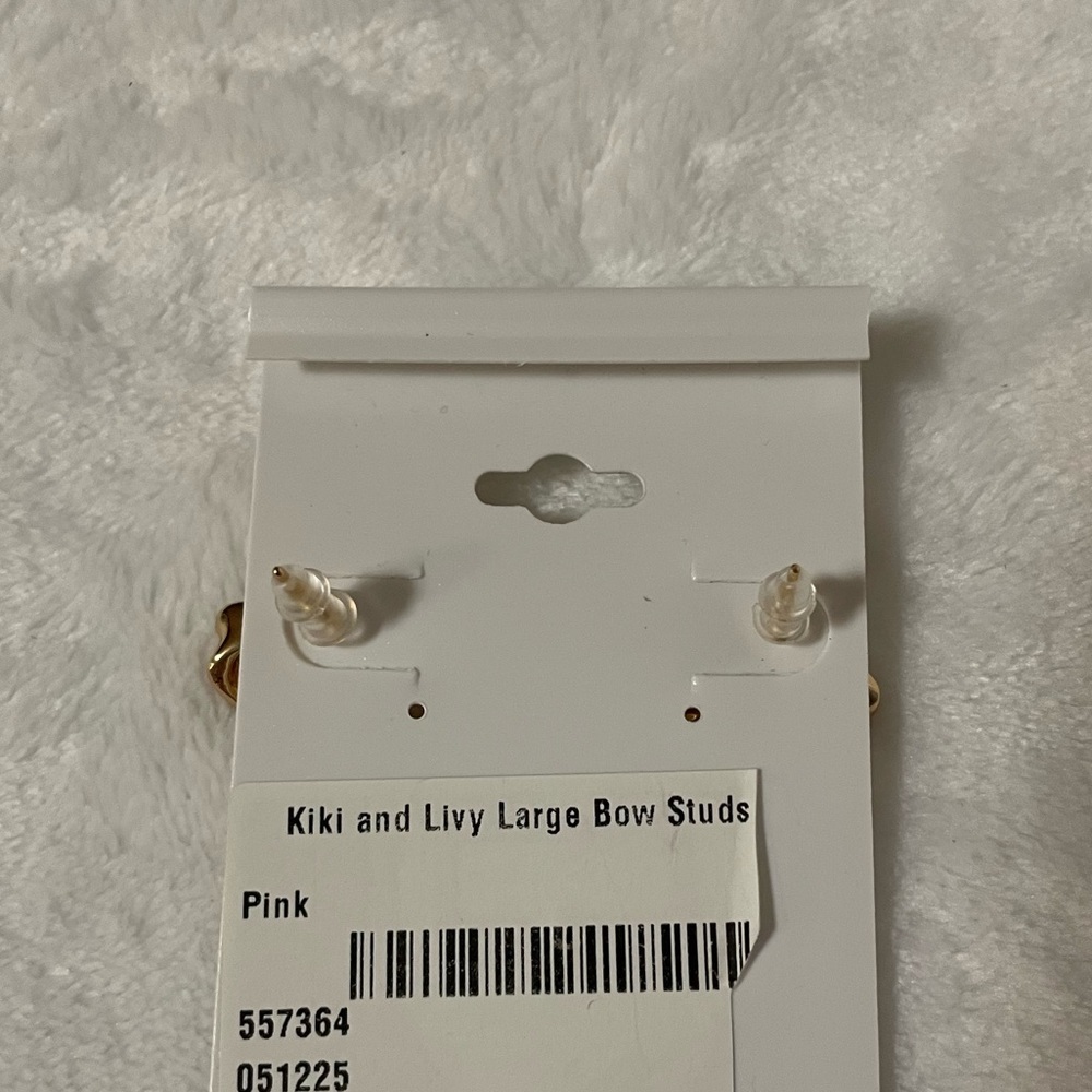 Kiki & Livy Pink Bow Earrings Valentines - Picture 3 of 5